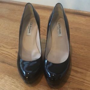 L.K. Bennett patent leather pumps